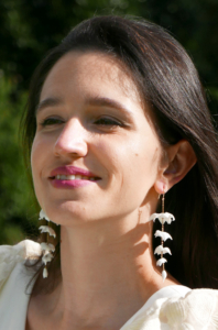 Boucles d’oreilles chaines – Chèvrefeuille de l'Himalaya, blanc – Nature Porcelaine