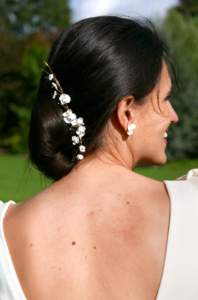 Bijoux de cheveux – Hortensia à fleurs de lilas, blanc – Nature Porcelaine